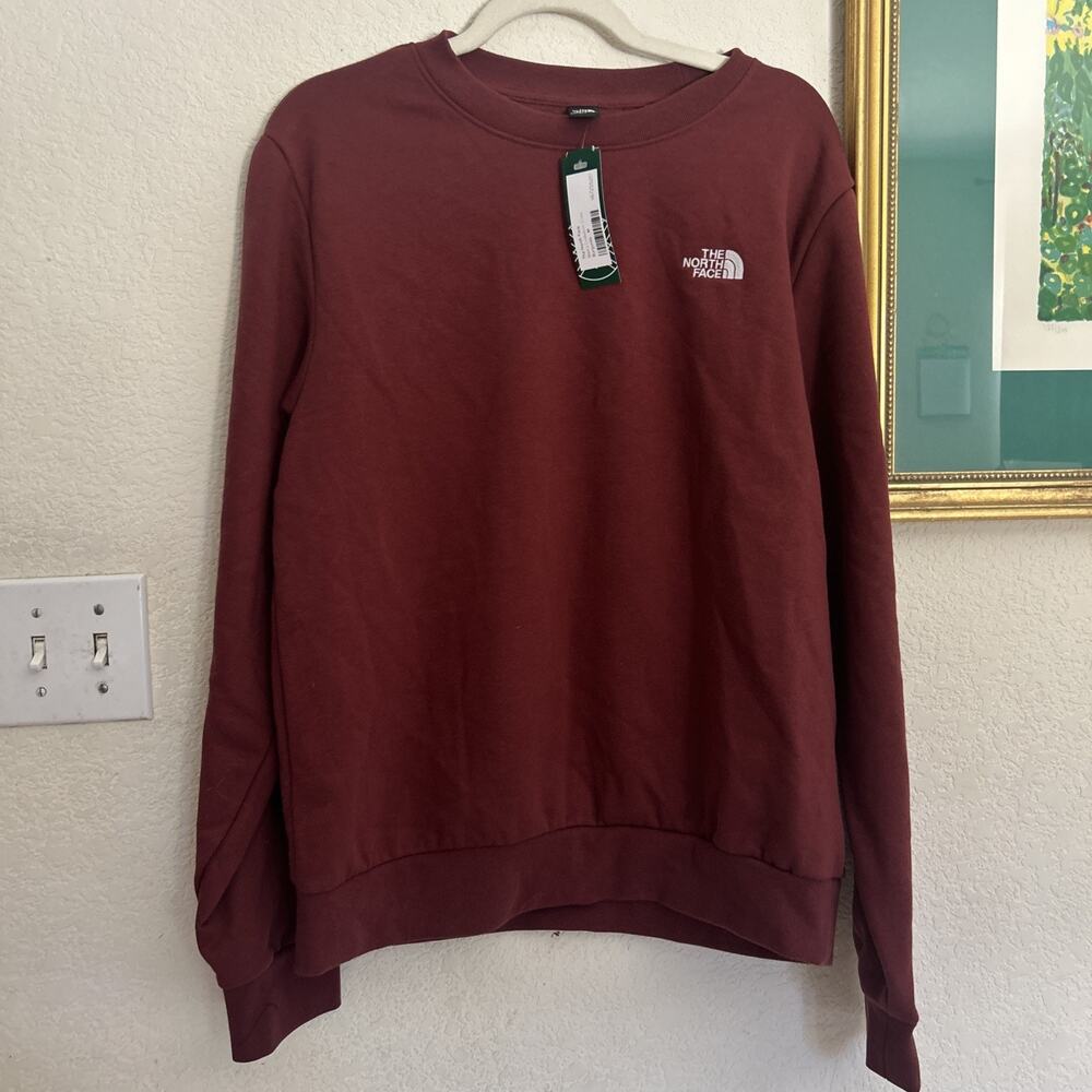 The North Face Evolution Simple Dome Oversized Crew Sweatshirt Burgendy Size M